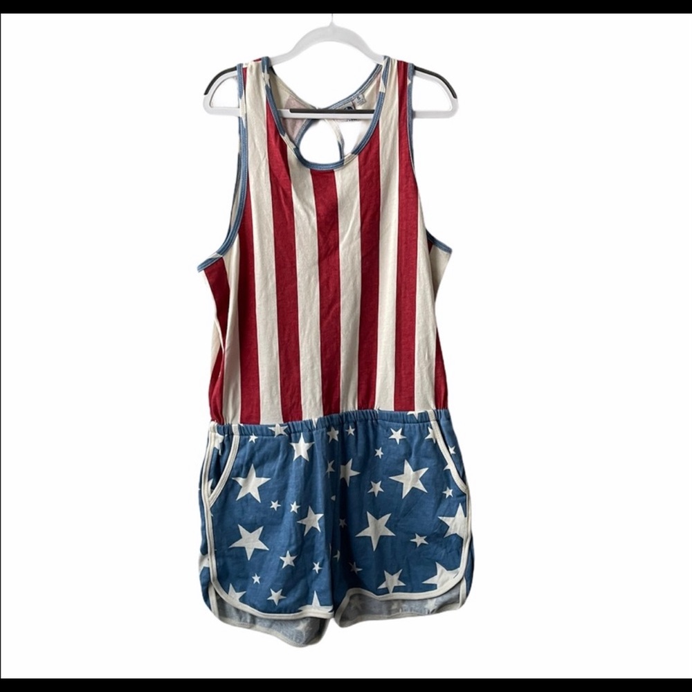 Junk Food Clothing Red & White Star Stripes Romper
